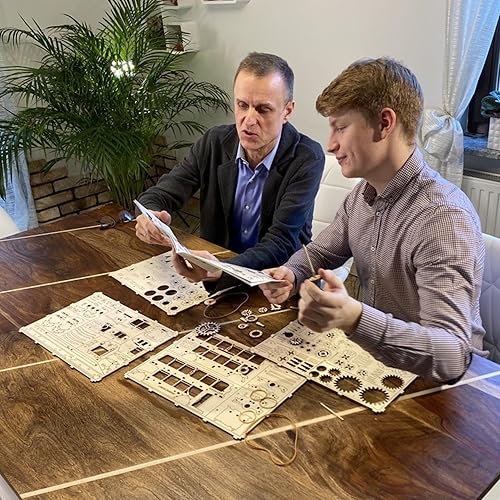 Miniatura 8 de Wooden.City Kit de reloj de madera Steampunk v2 - Rompecabezas 3D de madera para adultos - Kit de modelo de reloj de construcción 3D rompecabezas de