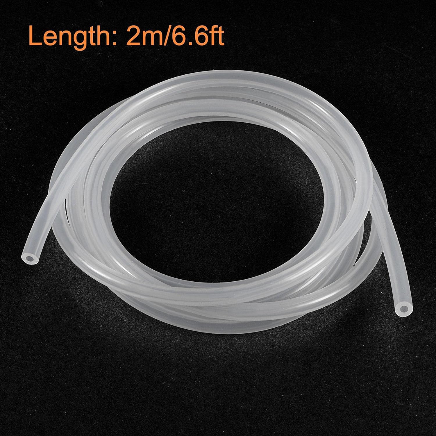 uxcell Clear Silicone Tubing, 1/8"(3.2mm) ID 1/4"(6.4mm) OD 6.6ft, Flexible Silicone Tube Water Hose for Pump Transfer