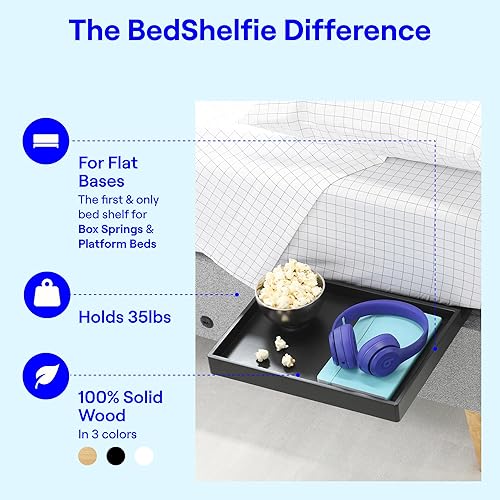 Miniatura 5 de BedShelfie - Estante de cabecera para dormitorio con litera y litera superior, elementos esenciales para dormitorio universitario, cadí de cabecera,