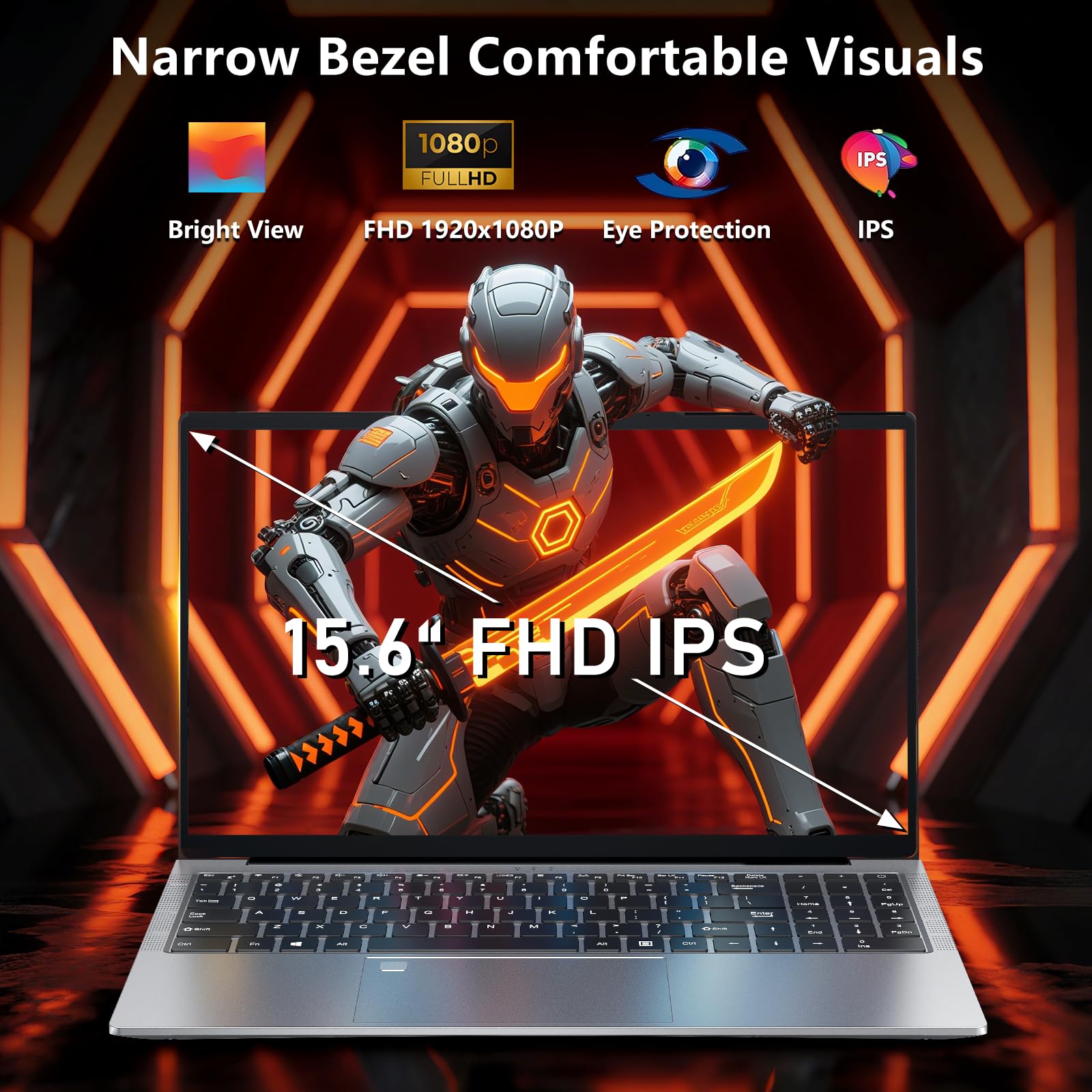 NAIKLULU 15,6 Pollici Laptop PC Portatile Computer 2025, Processore i3-1025G1 (da 1,2 a 3,4 GHz) RAM 16 GB SSD 512 GB Computer, Tastiera retroilluminata/coperchio metallico/sblocco per impronte
