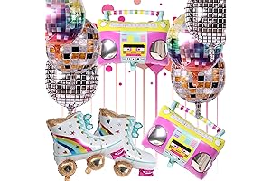 10 PCS Rainbow Roller Skate Balloons for Skating Party Decorations