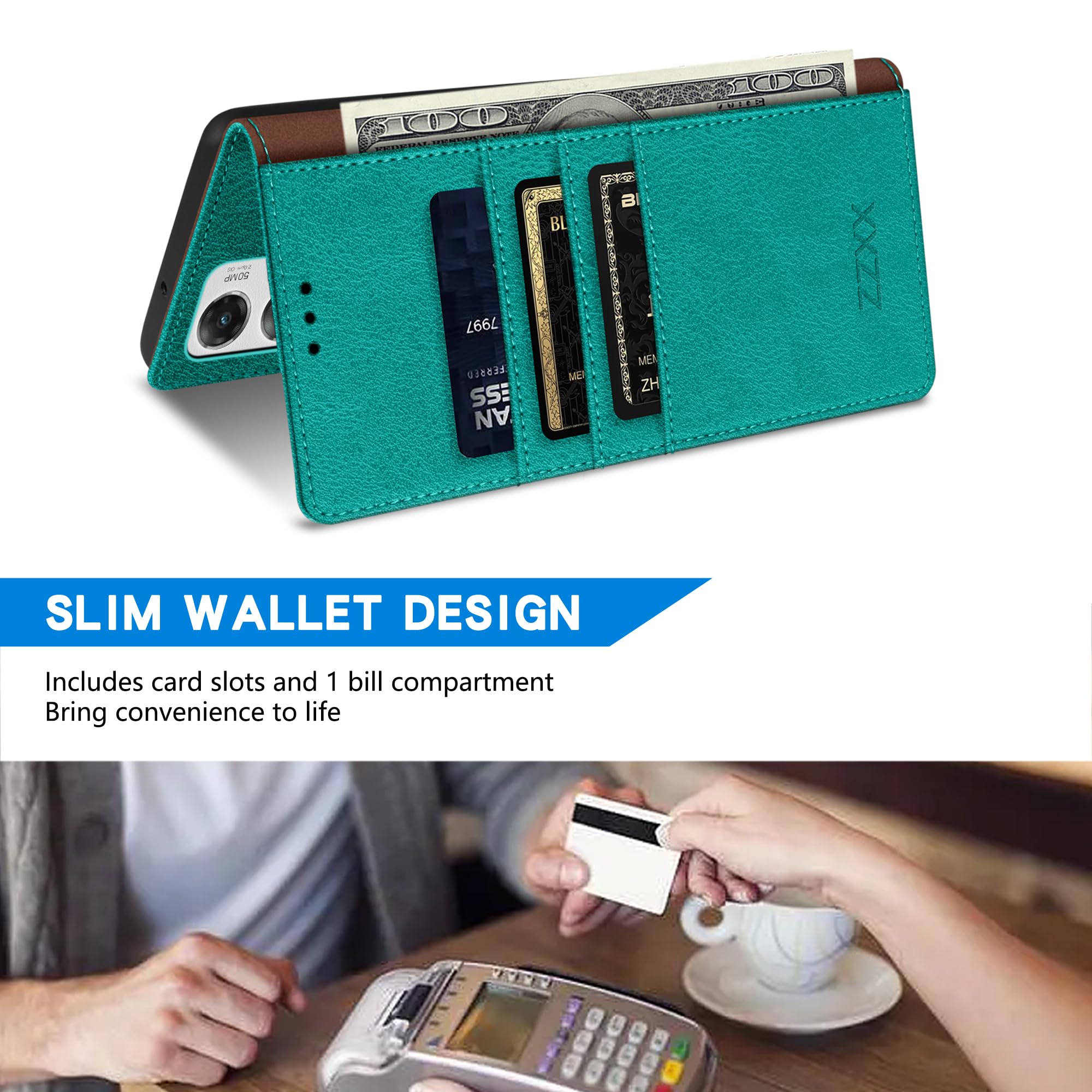 ZZXX Brieftaschen-Hülle Für Motorola Moto G Stylus 5G 2025 – Mit RFID-Schutz, Ständer & Magnetverschluss