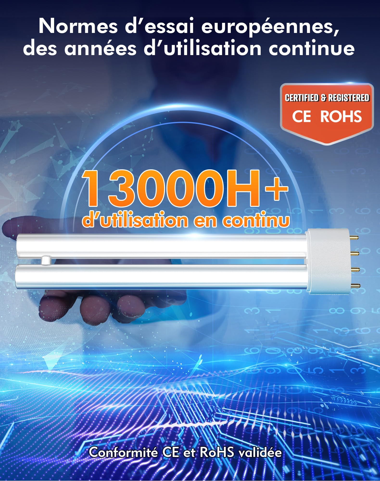 AMUFER Lampe Anti Moustique 18W 4400V Tue-Mouche Électrique IPX4 Étanche Tueur d'Insectes