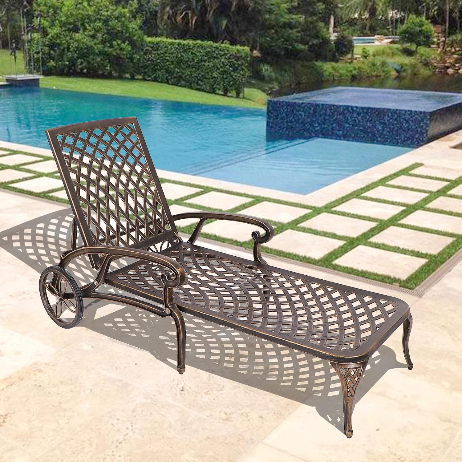 TITIMO Lounge Chairs for Outdoor,Patio Cast Aluminum Lounge