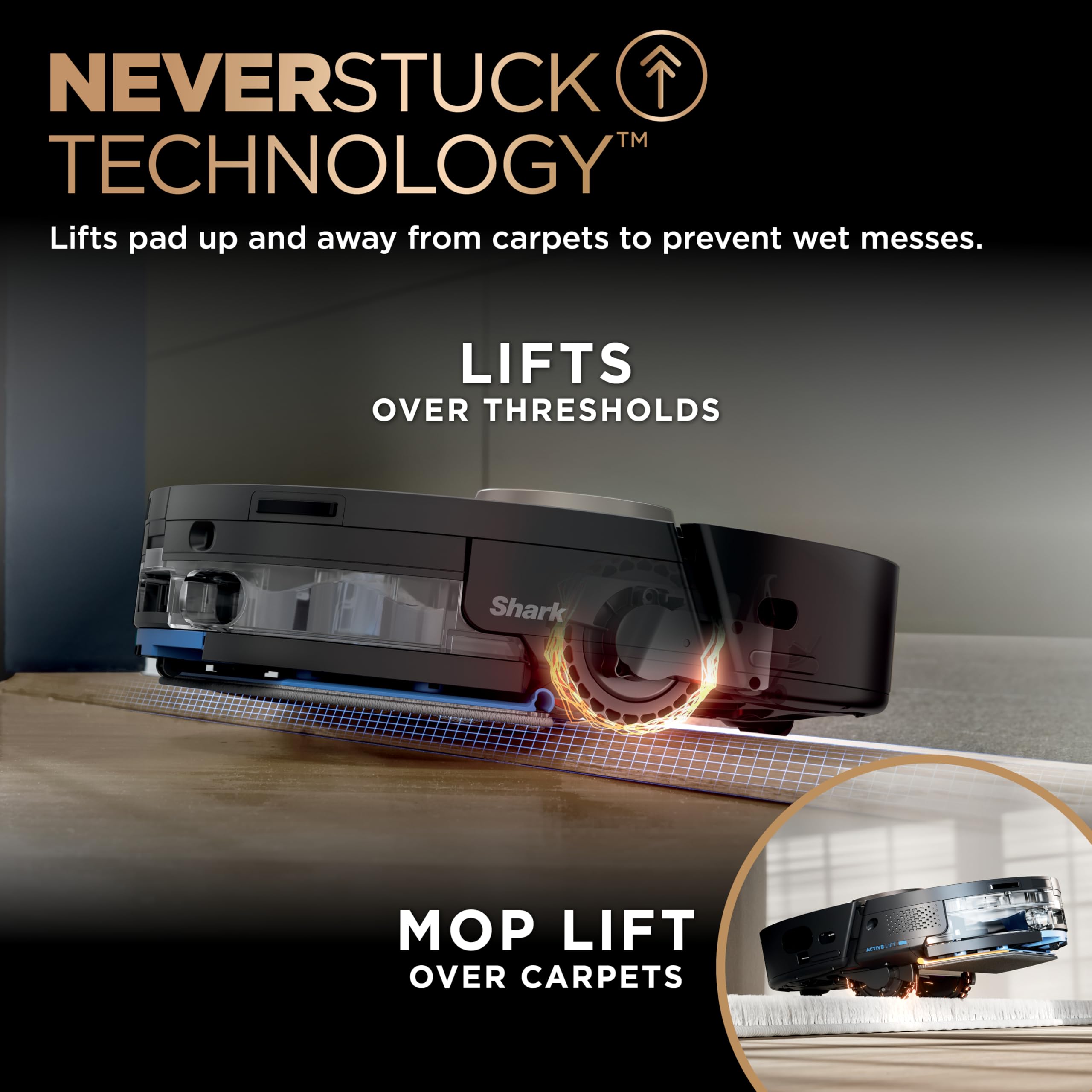 Shark PowerDetect NeverTouch Pro Robot Vacuum & Mop, Black,AV2800ZEBK view 3