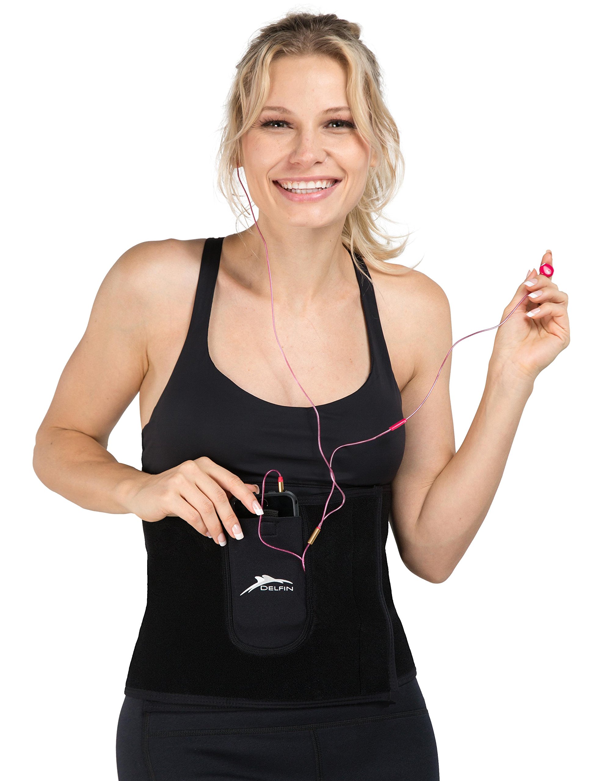 Delfin Spa Women's Heat Maximizing Neoprene Waist Wrap (Tummy Toner) - BLACK