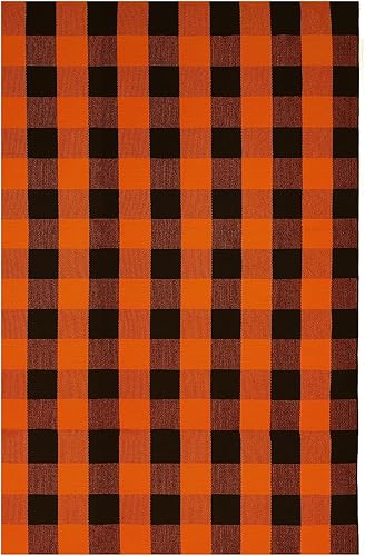 Miniatura 195 de IOHOUZE - Tapete a cuadros estilo búfalo de 5 x 8 pies para interiores y exteriores, lavable, para sala, tapete de bienvenida primavera-verano