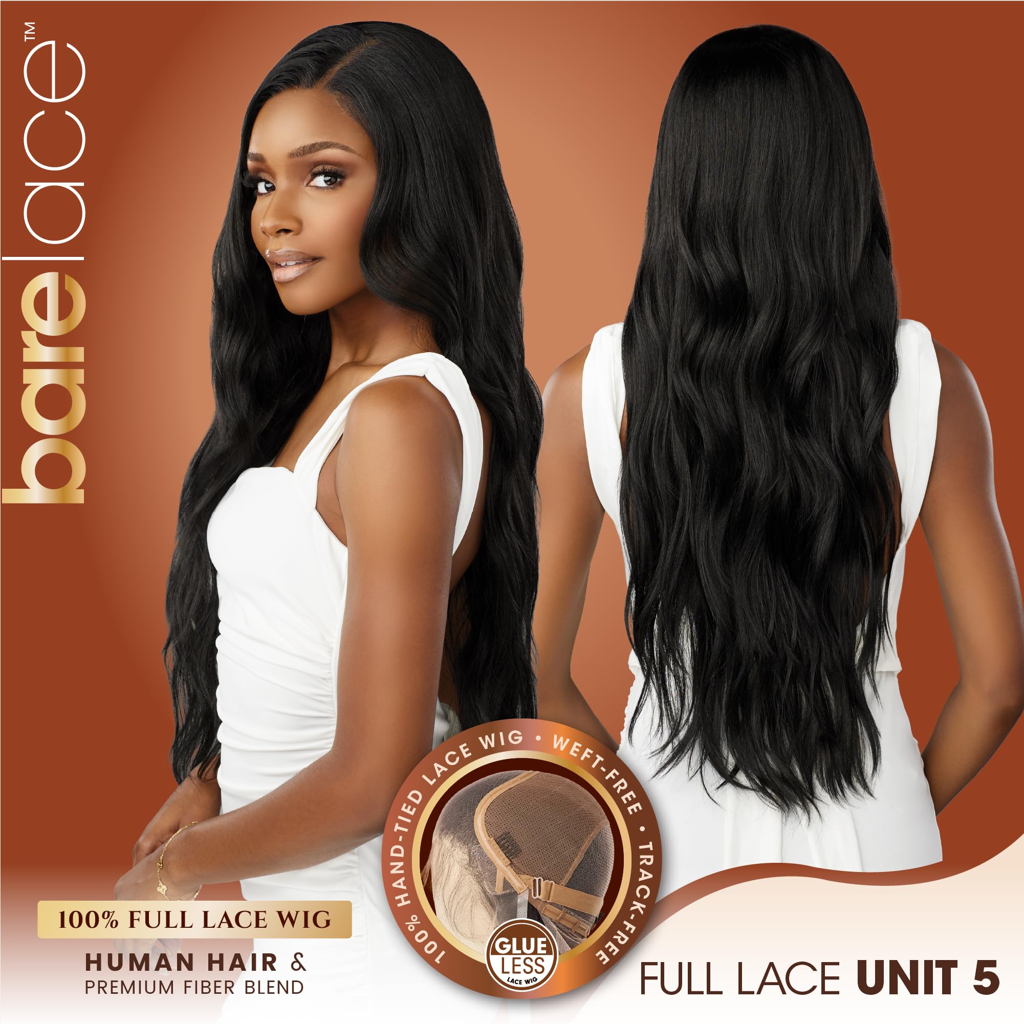 Whole Lace 100% Human Hair Blend Amazon.com : Sensationnel Bare Lace Fulllace Wig - Unit 4  main image 3