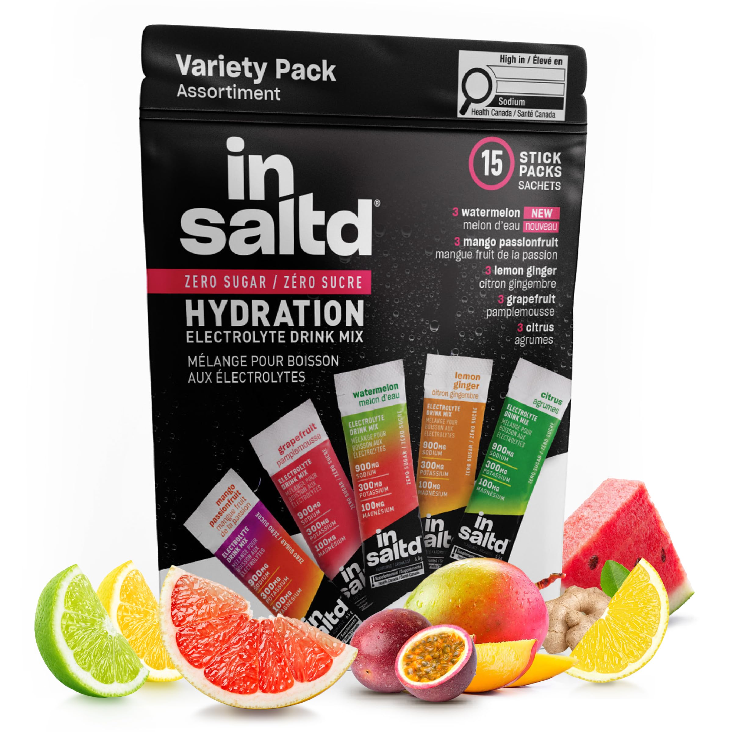 INSALTD Sugar-Free Electrolyte Powder Packets — Glycine-Sweetened