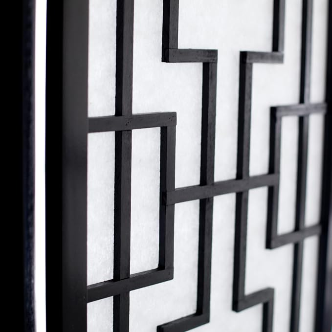 Separador de Ambiente de 3 Paneles Roundhill Furniture Sudoku, Negro miniatura 5