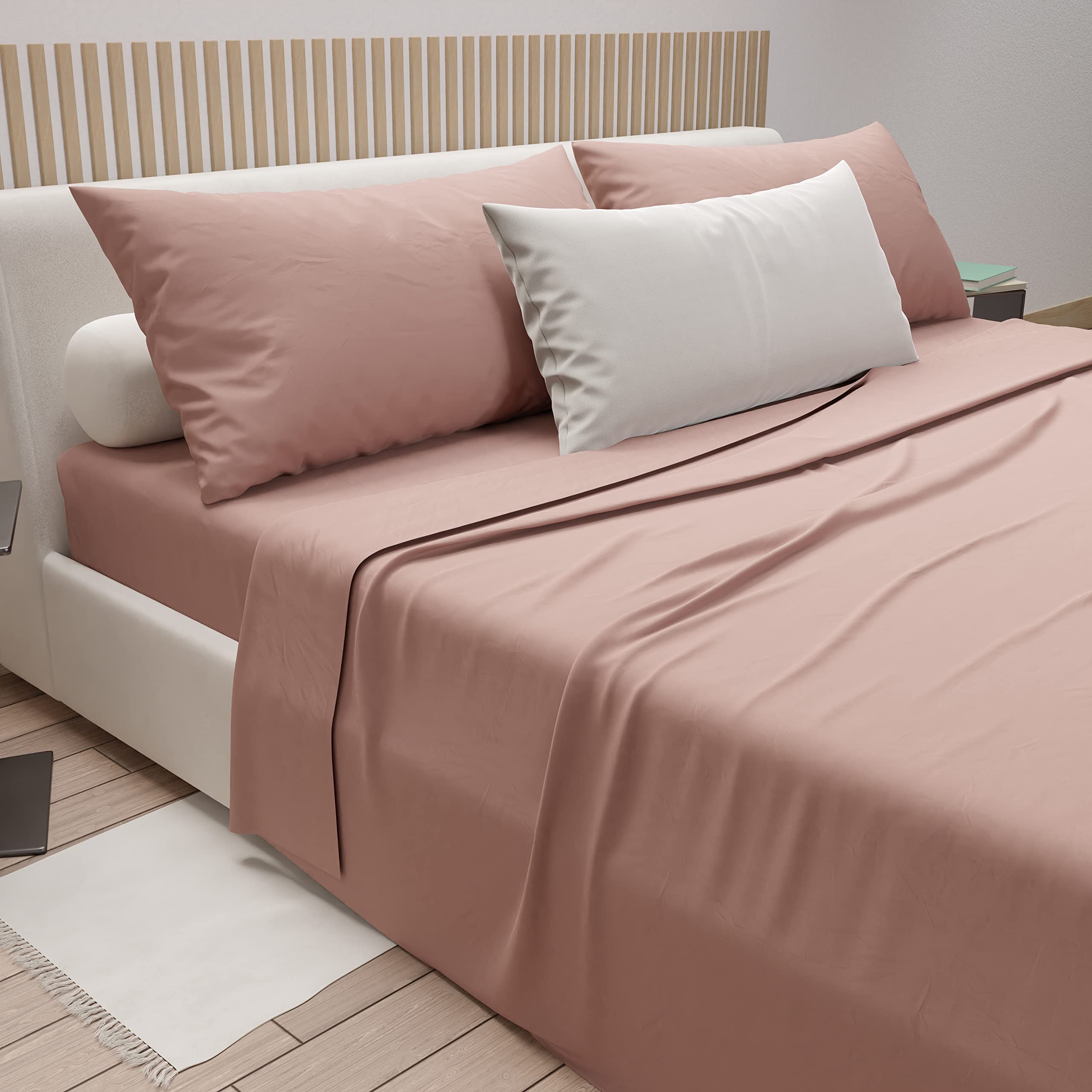PETTI Artigiani Italiani - Cotton Sheets, French Double Bed Sheets, French Double Bed Set, Powder, 100% Made in Italy - Image 3