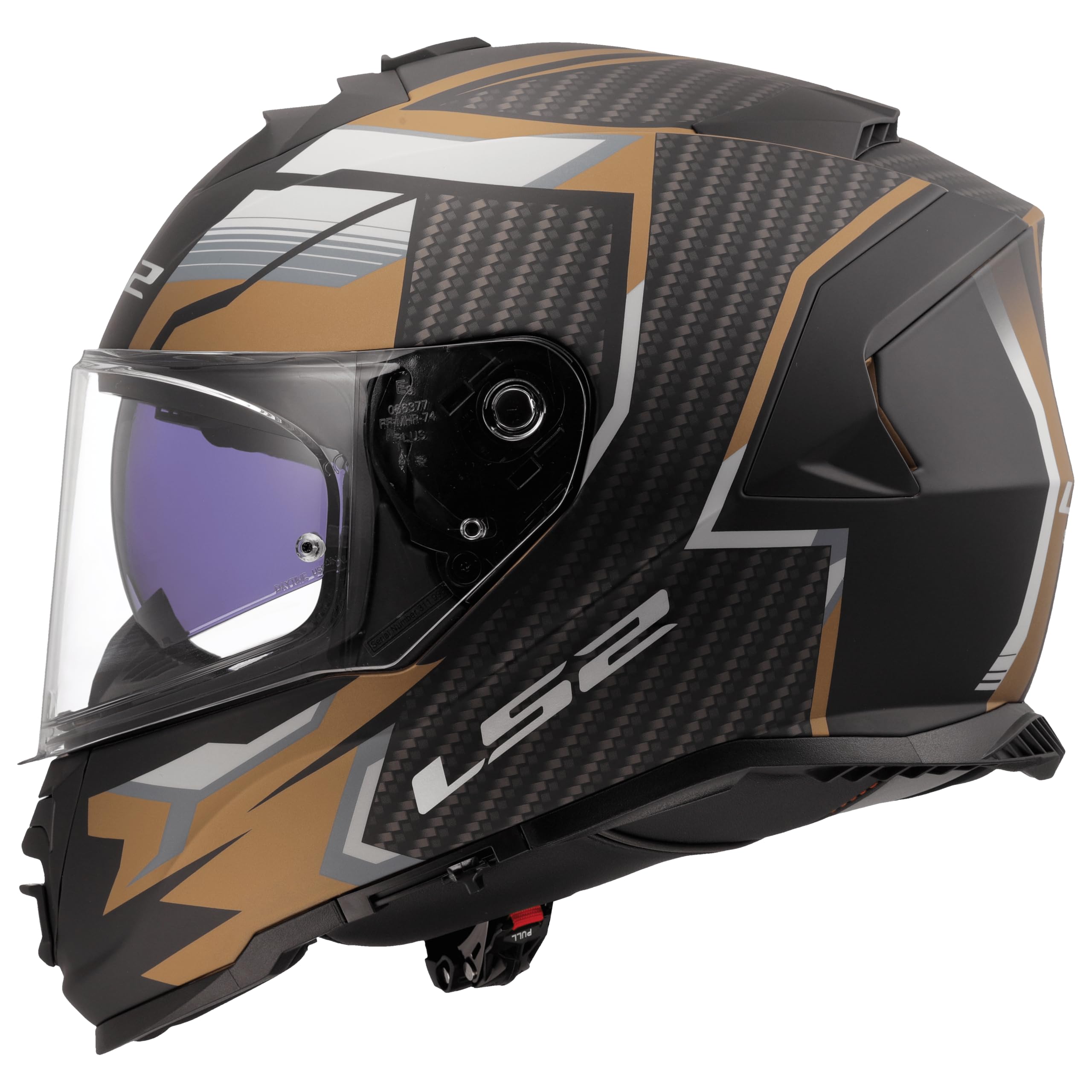 LS2, Integraler Motorradhelm Storm II Tracker Black Gold, XXL