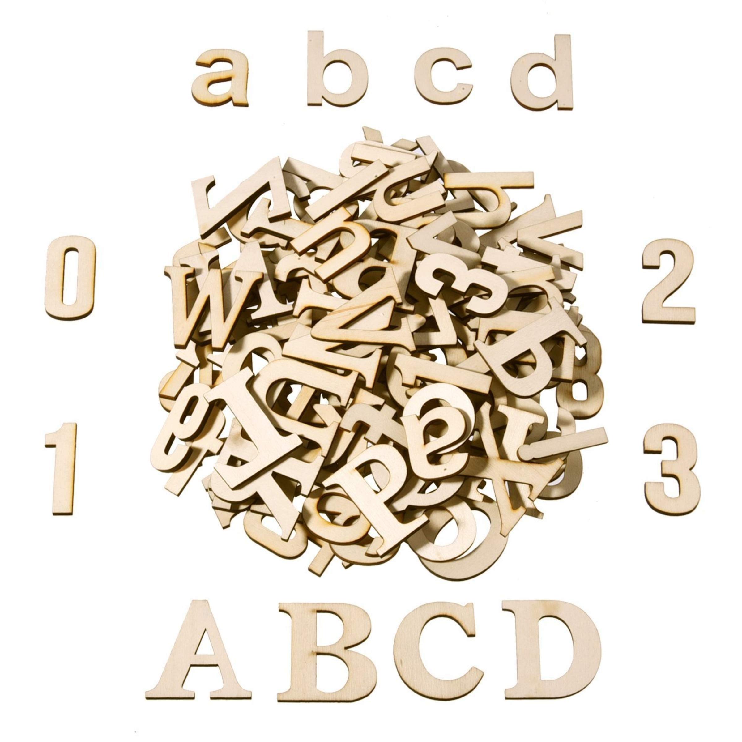 sticker hub paintable numbers and alphabets wooden laser cut for decoration diy prodcuts for kids, parties, art and craft_wco233