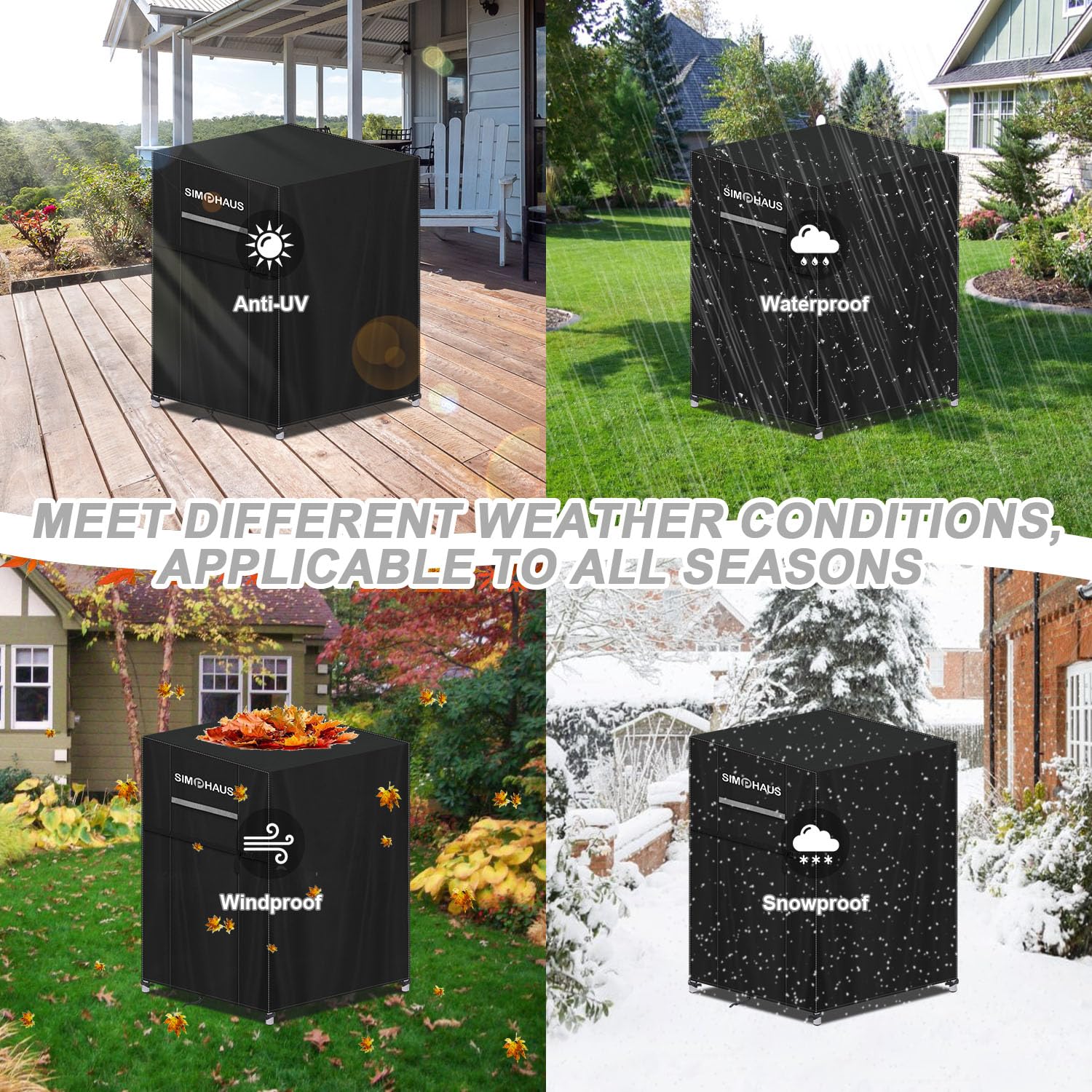 Copertura Per Sedie Da Giardino Impilabili SIMPHAUS - Telo Impermeabile 70x70x120cm, Oxford 420D, Anti-UV