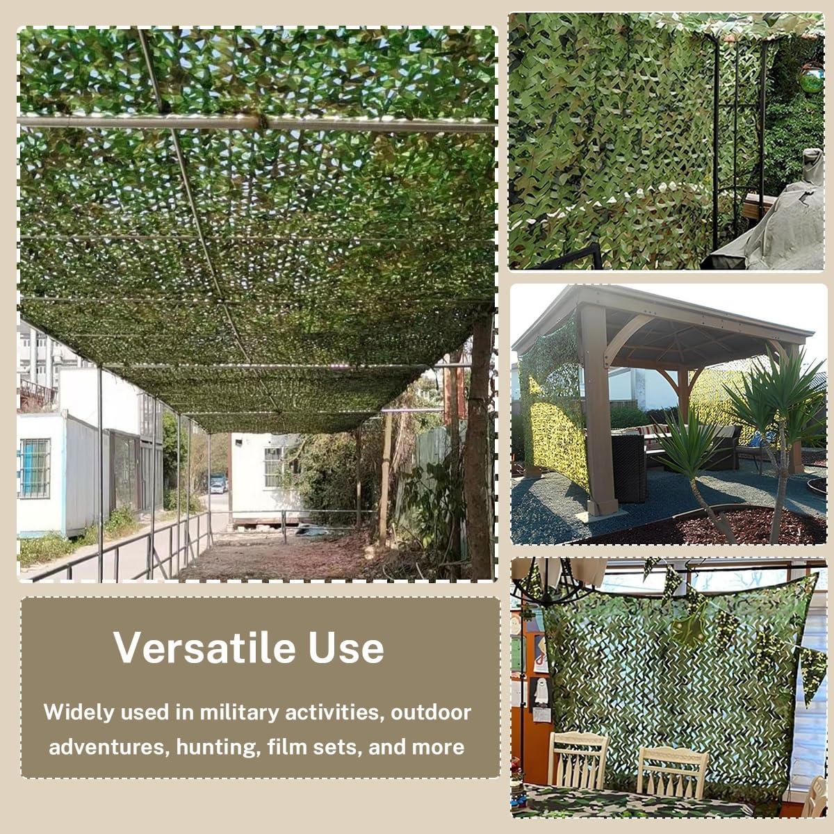 Rete Mimetica 10x11 m, Mimetica Militare per Caccia, tiro, equipaggiamento Militare, Campeggio, Giochi all'aperto per Bambini, Copertura Decorativa Resistente.