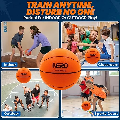 Miniatura 4 de NERO SPORT Ninja Silent Basketball- Soft Foam Indoor Hoop Play  Soundless Ball for Quiet Dribbling and Indoor Training