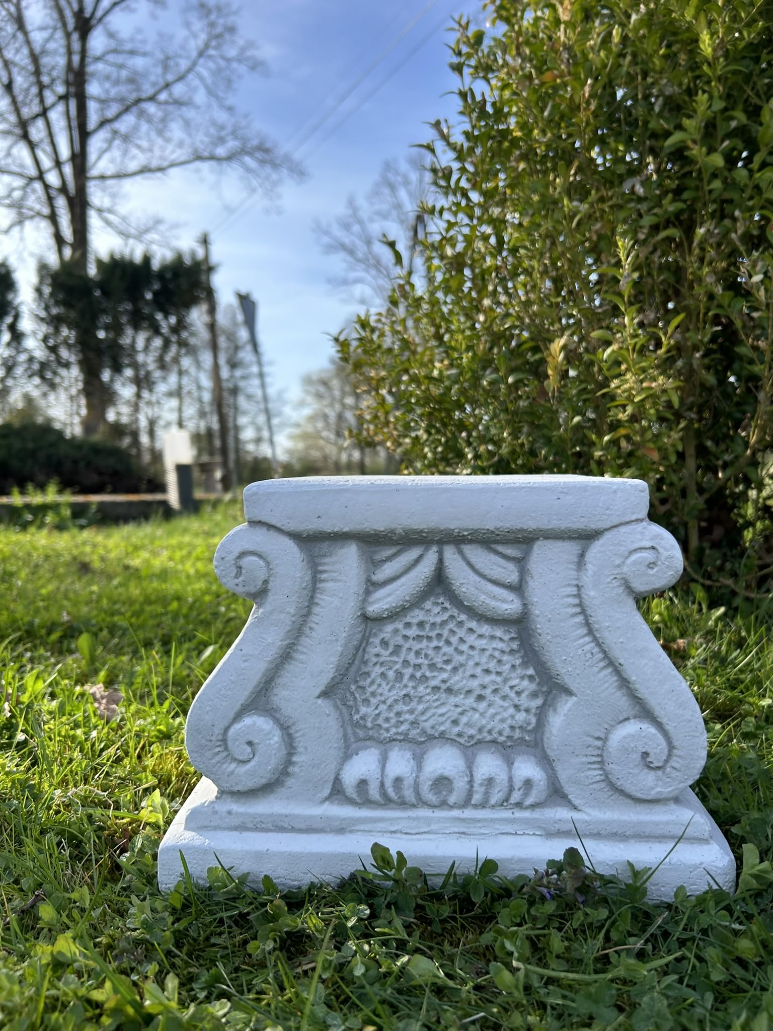 FABRIQ Säule 20 cm – 20 kg Massive Steinguss Säule – Wetterfest – Dekopodest & Blumensäule