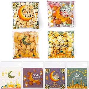 8 stuks Eid Mubarak herbruikbare geschenkzakken, Ramadan Mubarak papieren geschenkzakken, Eid al-Adha Mubarak niet-geweven geschenkzak voor Eid Mubarak Party Ramadan Party Candy Bags Moslim Party Eid Decoratie 20 * 20 * 15