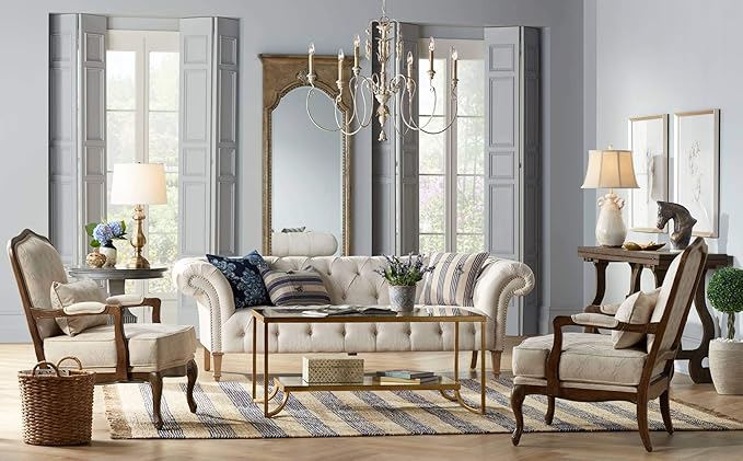 Lámpara de Mesa Regency Hill Estilo Tradicional 26" Alto Latón Antiguo miniatura 7