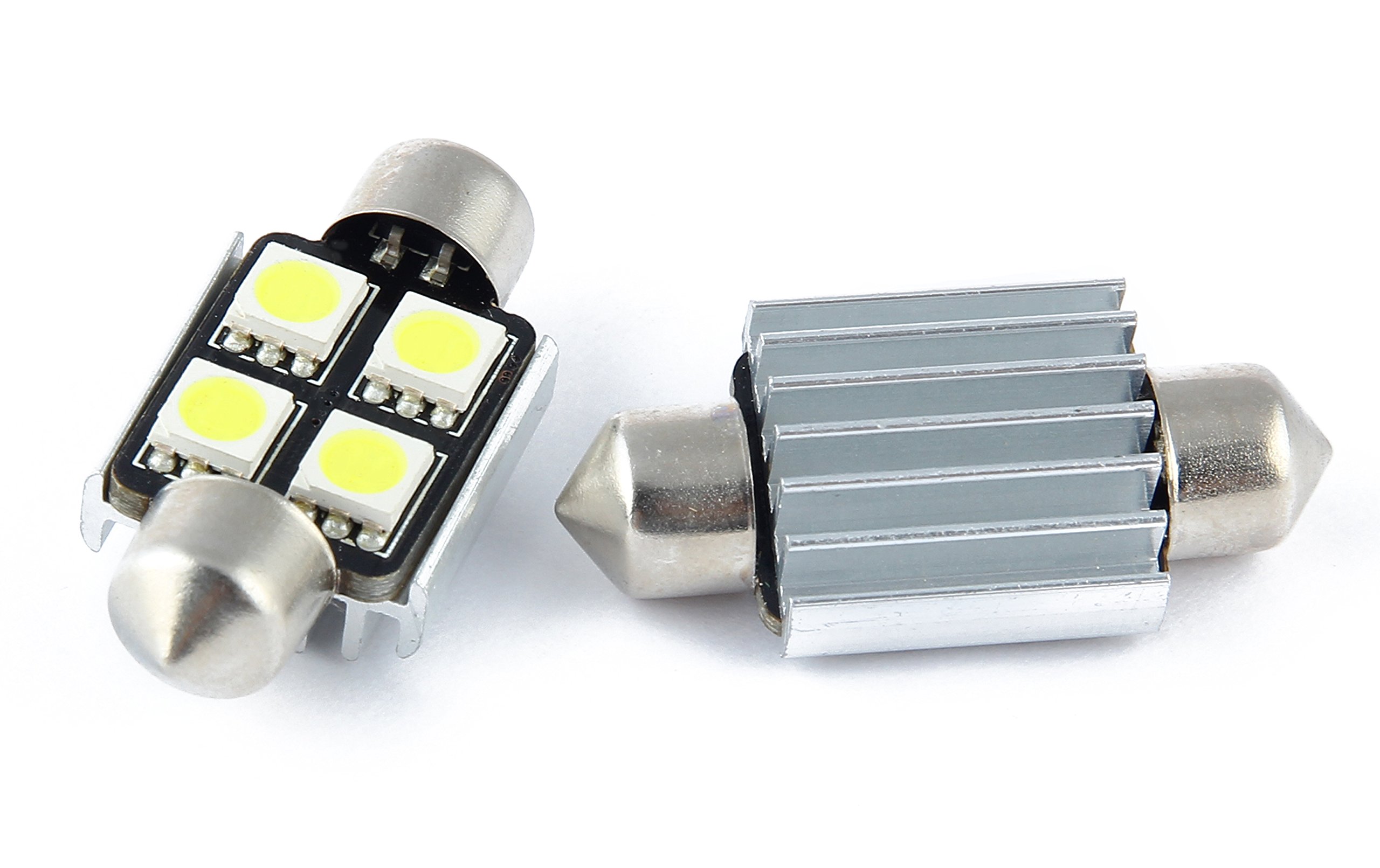 C5W 36MM 5050 4SMD 12V Canbus Error Free LED Bulbs Used for Reading Light,Dome Light,Door Light,Glove Box Light,Trunk Light,Footwell Light,License Plate Light White Car Light LED Bulbs Pack of 10