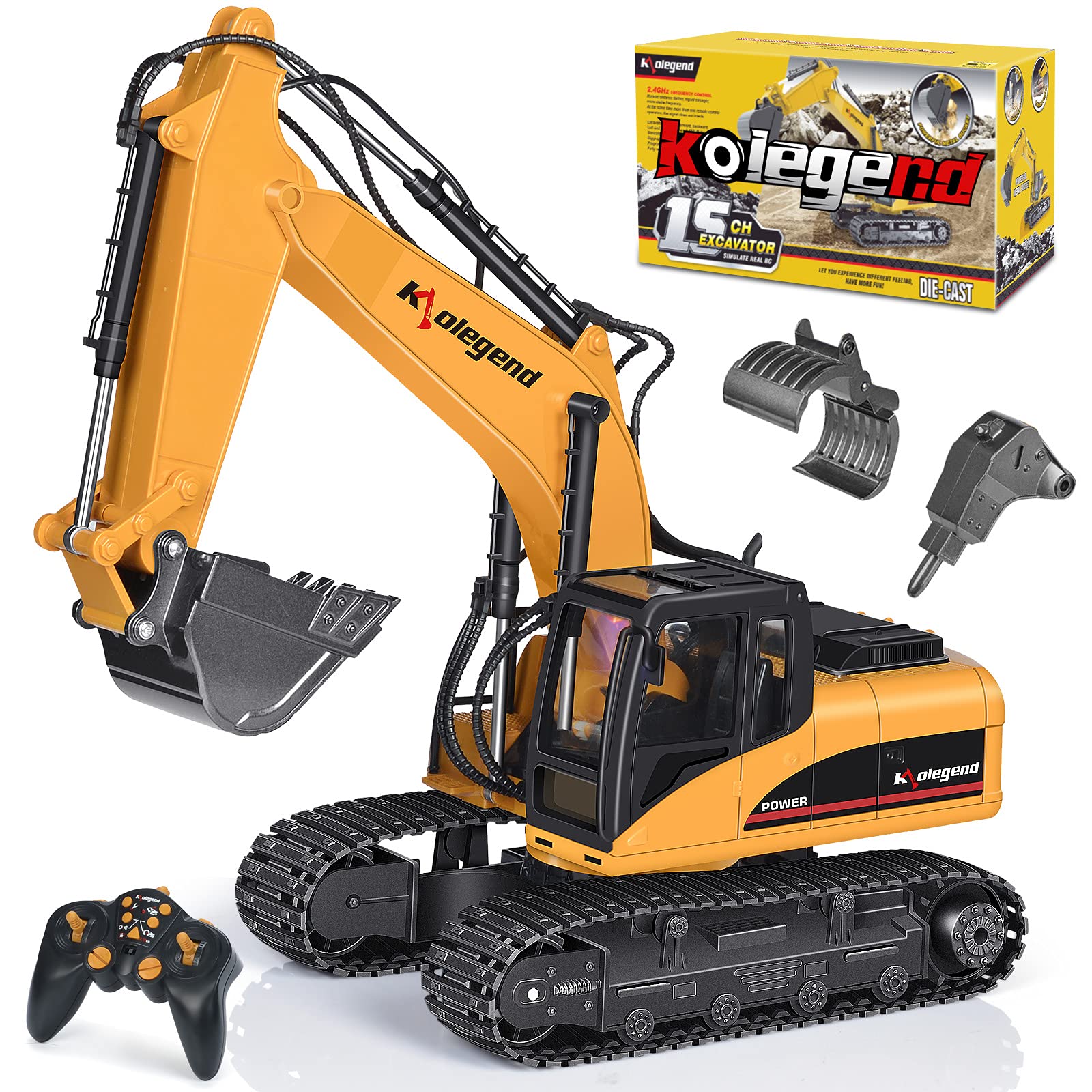 Buy kolegend Remote Control Truck 1/14 Scale RC Excavator Toy, 3 in 1