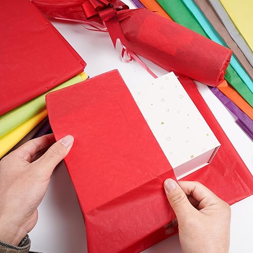 Miniatura 6 de 120 hojas de papel de seda a granel, papel de regalo a granel, 3 colores, 20 x 30 para el día de San Valentín, bricolaje, cumpleaños, boda, Pascua,