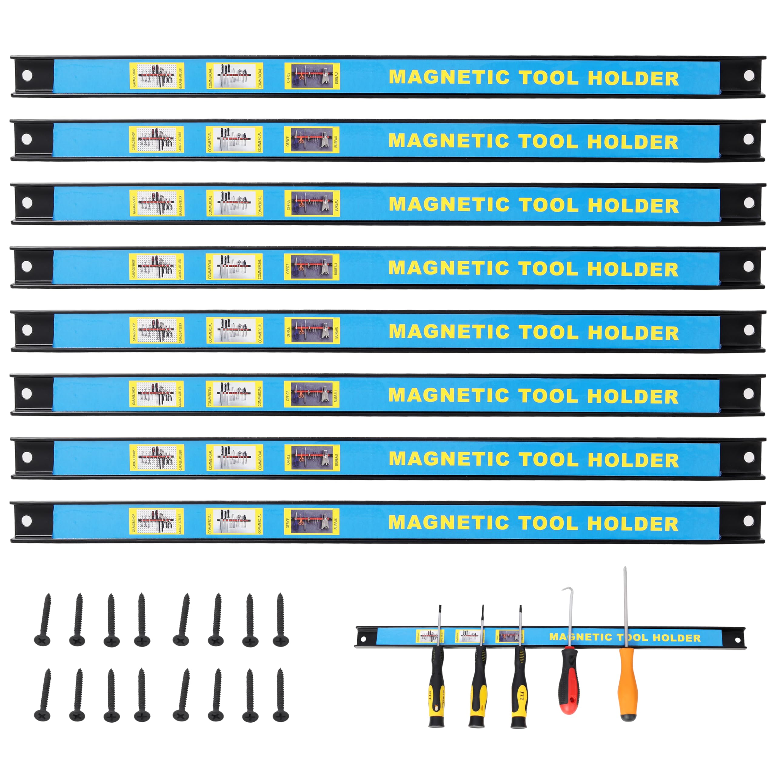 18inch Heavy Duty Magnetic Holder Strip Extra Strong Magnetism Holds Tools Firmly Includes Mounting Screws for Quick Installation Workshop