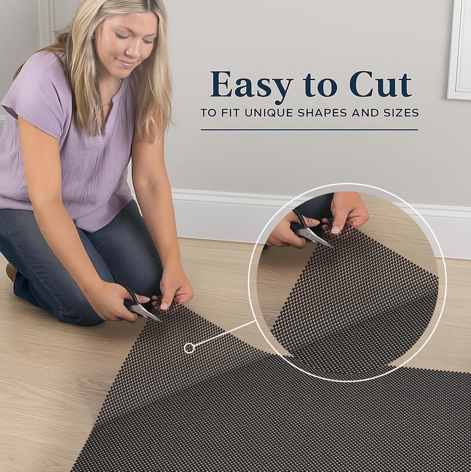 Veken 5x7 Ft Rug Pad Gripper for Hardwood Floors, Non Slip Black Rug Pads for Area Rugs, Thick Rug Grippers for Tile Floors, Under Carpet Anti Skid Mat, Keep Your Rugs Safe and in Place