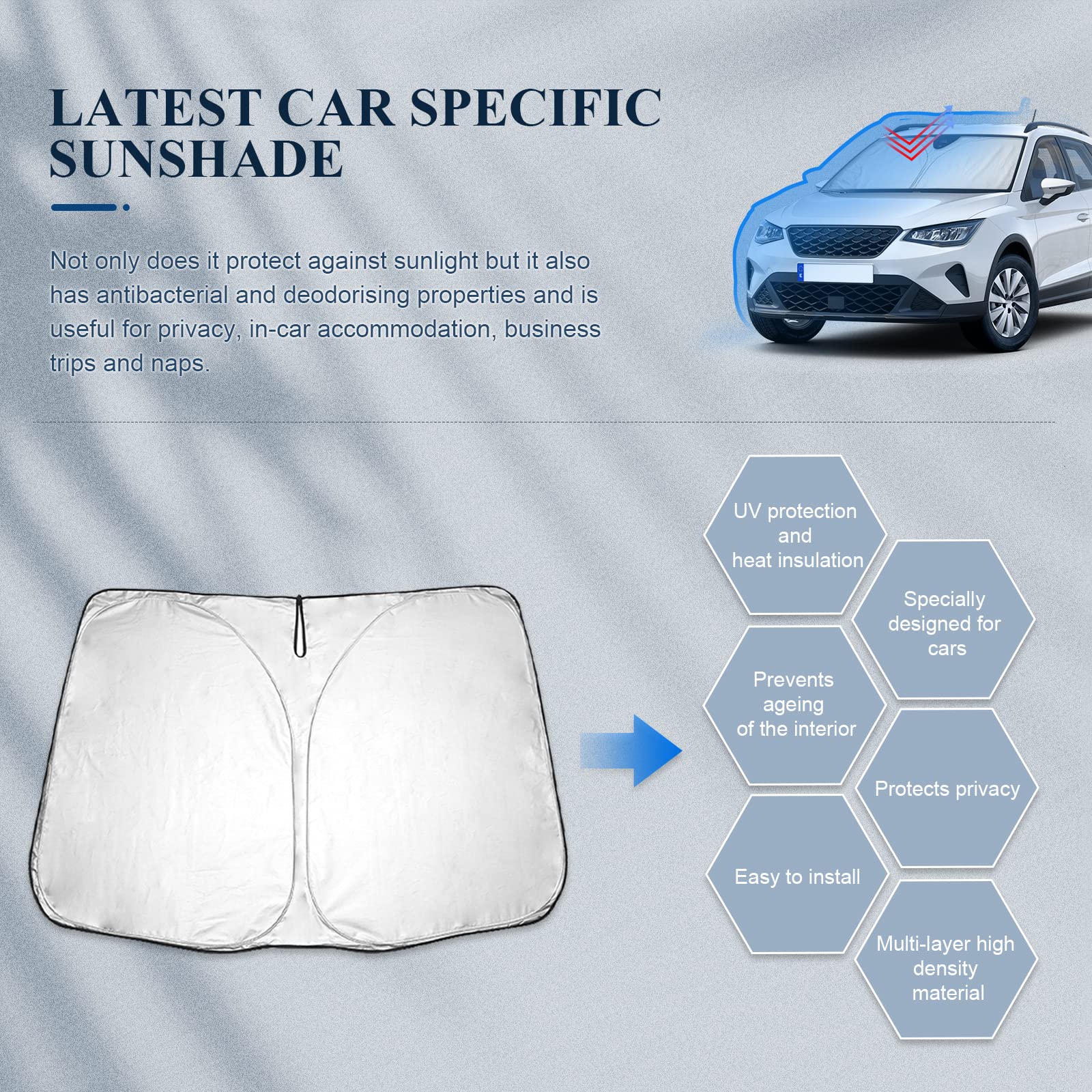 Parasole Auto BIBIBO Per VW Tiguan 2016-2024 - Copri Parabrezza Interno, Anti UV