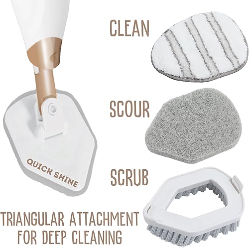 Miniatura 8 de Quick Shine Ultimate Gold Spray Mop Kit  Kit todo en uno de 11 piezas con accesorios intercambiables  Limpiador de piso incluido  No necesita