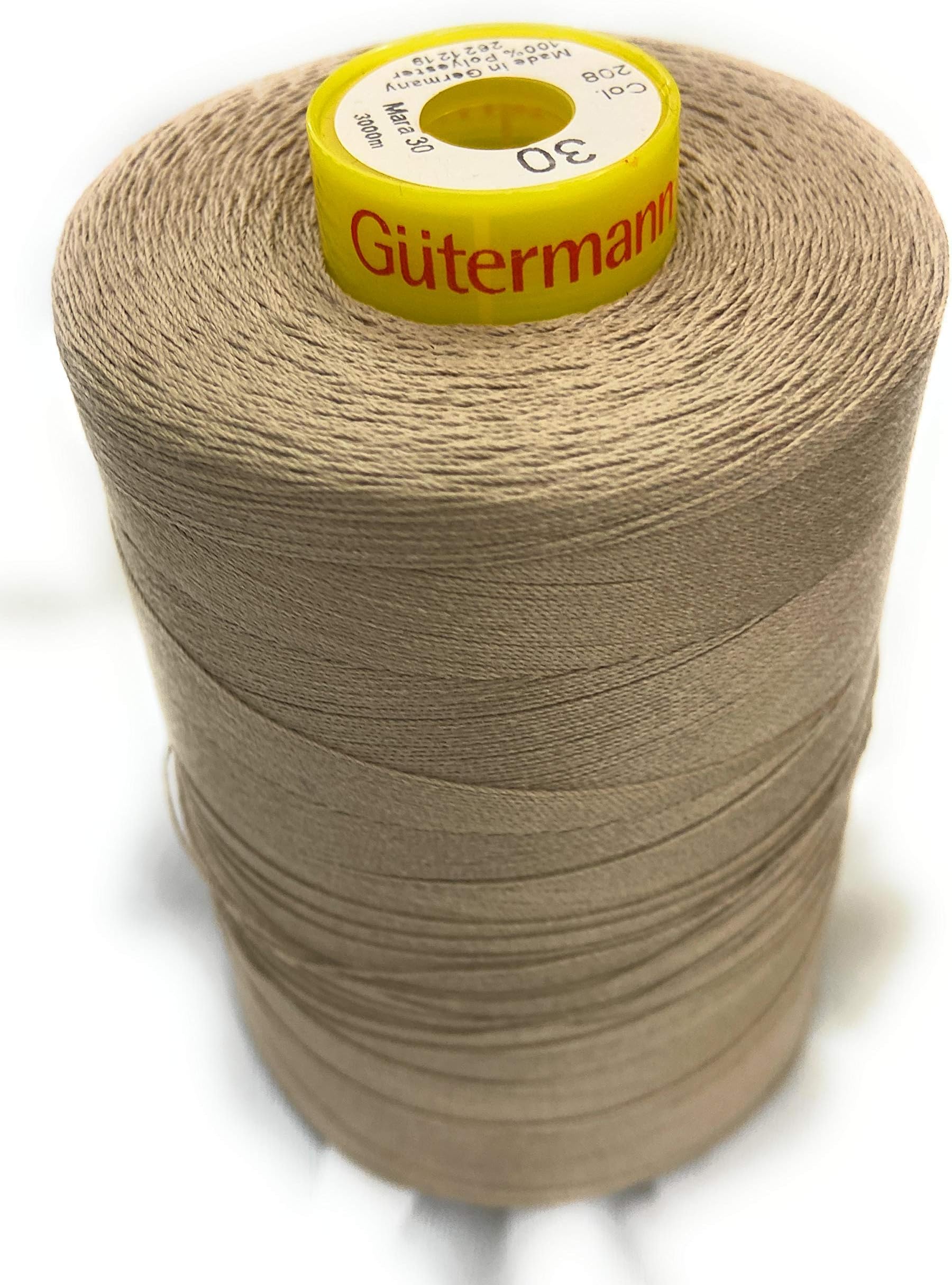 Gutermann Strong Sewing Thread in Mara 30,-3280 Yards Polyester,Color TAN Thread #2806,Top Stitch, Buttonhole, Carpet Mara 30.