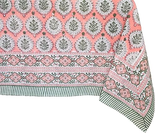 Miniatura 32 de ATOSII Amalfi - Mantel rectangular de otoño 100% algodón, bohemio, estampado a mano, para cocina, mesa de comedor, lino, decoración de otoño