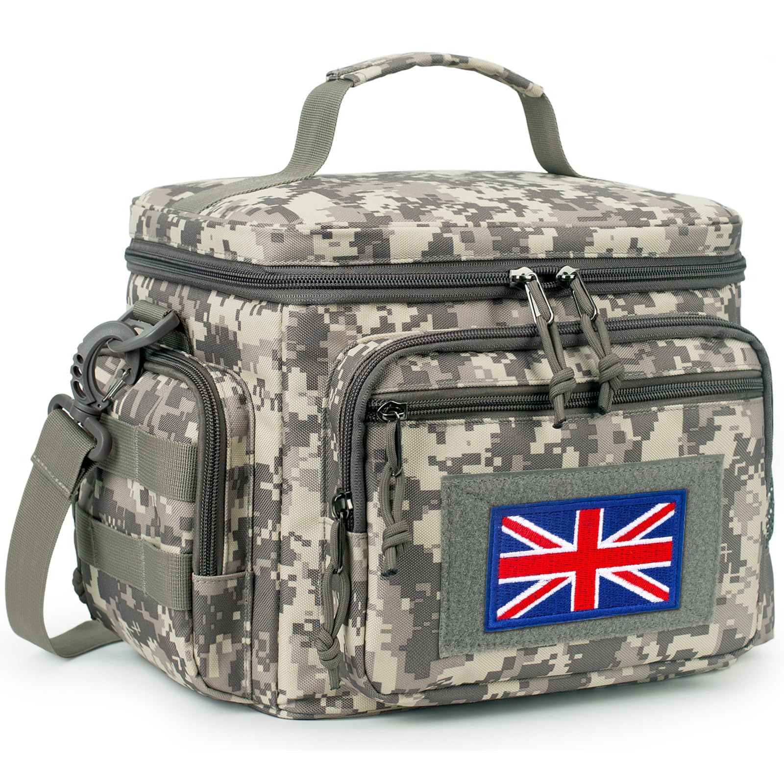 Bunnychic Tactical Lunch Bag for Men, Insulated Leakproof Lunch Box for Work Adults with MOLLE Webbing and Adjustable Shoulder Strap