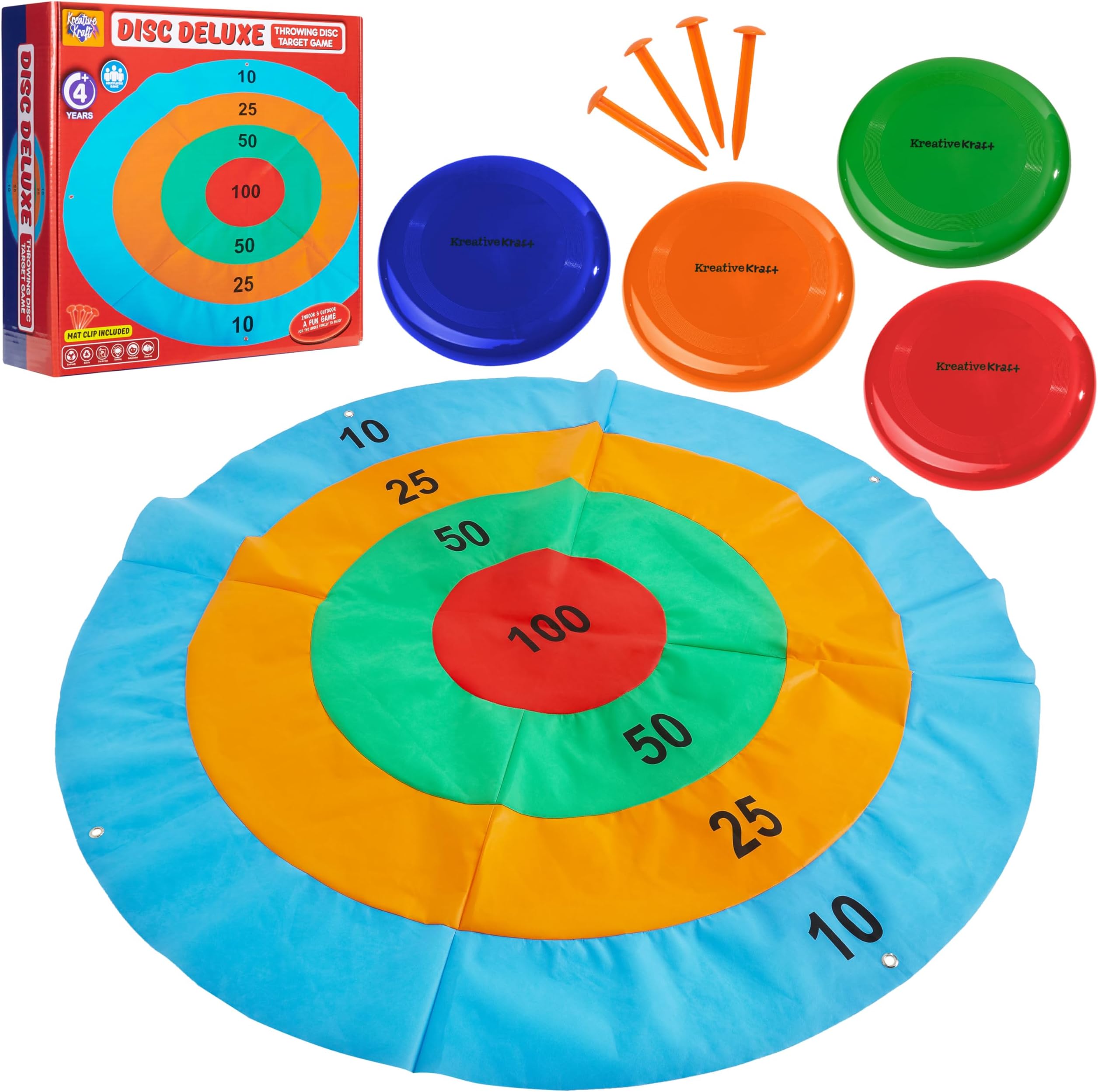 Kreative Kraft Disc Throwing Game for Kids and Family, Outdoor Target Summer Garden Game