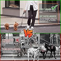 Vista 5 de Correa doble para perro para dos perros, desmontable giratoria de 360°, correa sin enredos con tiras reflectantes para caminar y entrenar perros