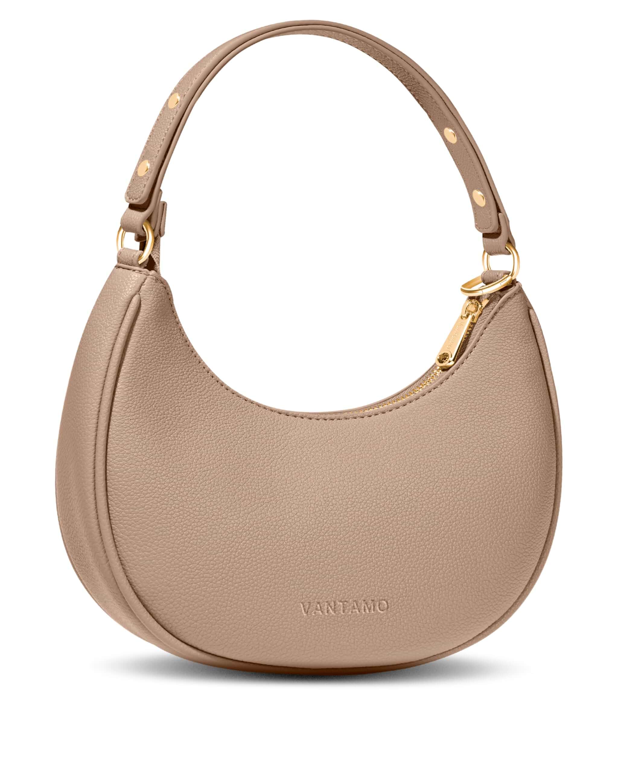 Vantamo Crescent Bags For Women with RFID Protection, Half Moon Clutch Purses for Women with Anti-Theft Clip for Extra Safety