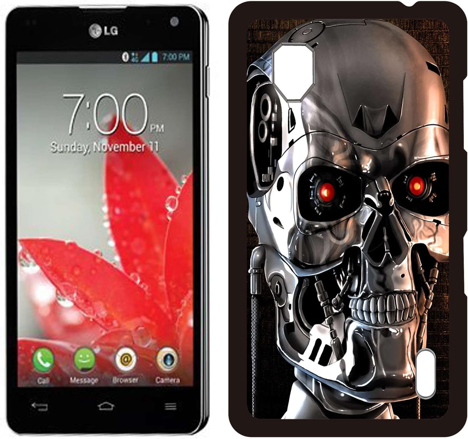 Skull Devil Diablo Hard Plastic and Aluminum Back Case For LG Optimus G E975