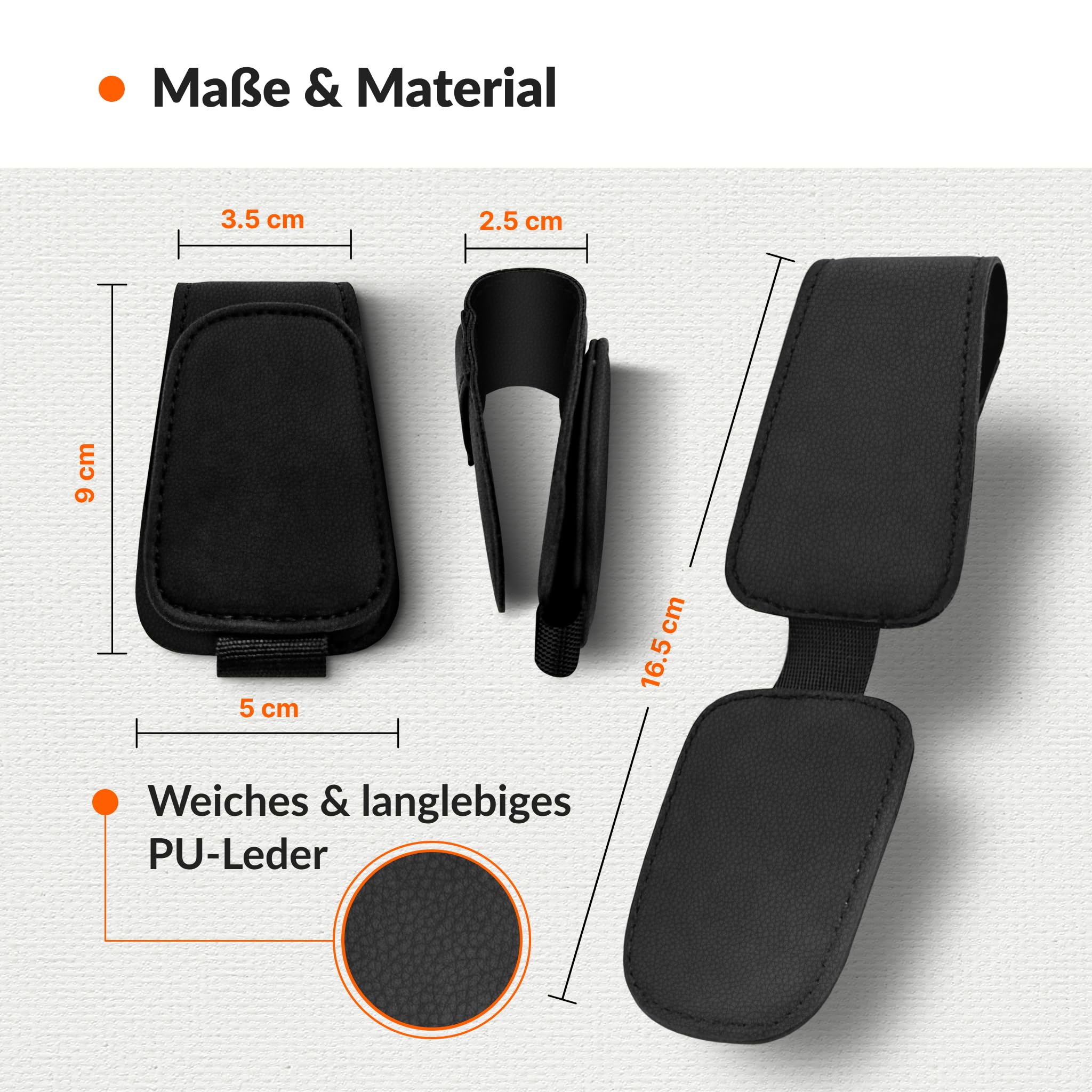 Portaocchiali da sole per auto con doppia clip, clip per occhiali da sole per visiera parasole per auto, clip magnetica in pelle per visiera parasole | Leroy Merlin