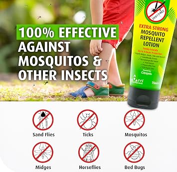 THEYE Mosquito Repellent Cream - Extra Strong/Tropical Strength - 100% Natural, Deet Free, No Preservatives - Safe Insect/Midge Repellent for Adults, Children & The Environment - 75ml