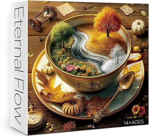 Seasons of Cup - Rompecabezas para adultos, 1000 piezas, naturaleza, hermoso paisaje, plantas, flores, jardín, arte, rompecabezas desafiante