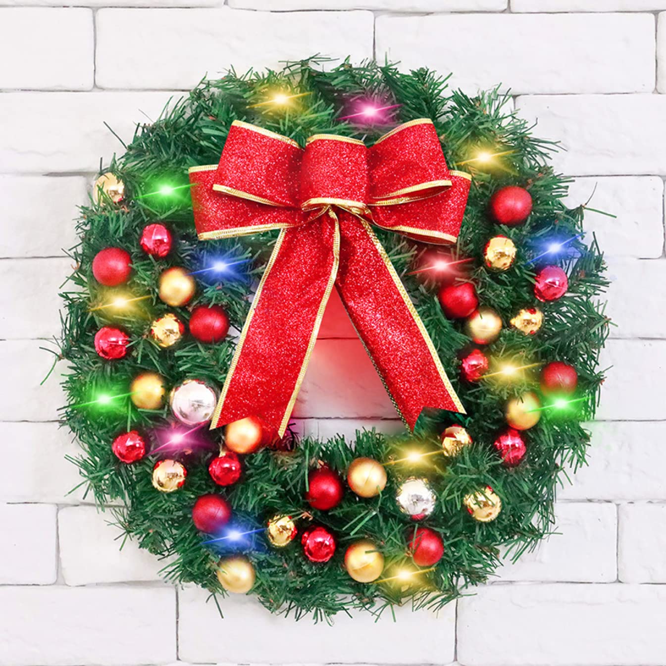 dhiuebc] クリスマスリース 花輪 カラー クリスマス 飾り付け フラワー