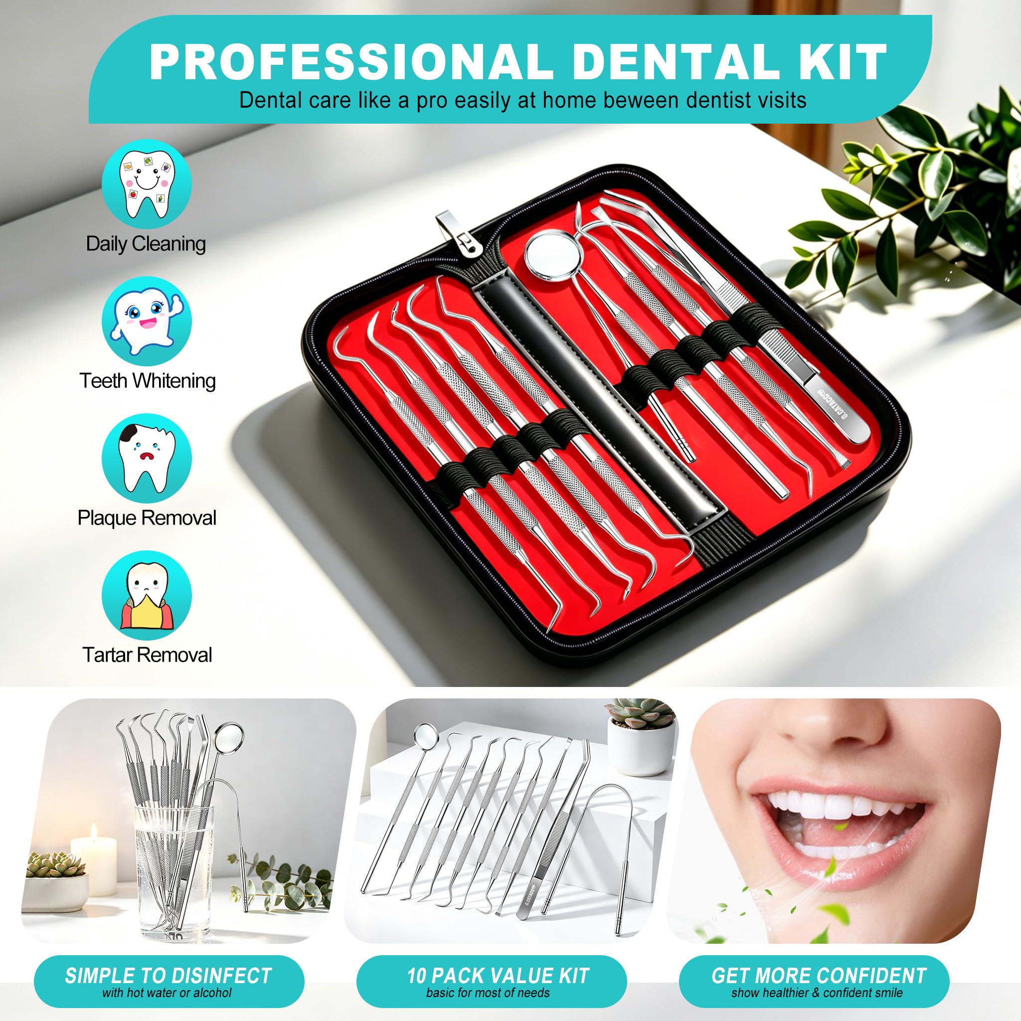 G.CATACC Dental Cleaning Kit - 10 Tools -7 G.CATACC Dental Cleaning Kit - 10 Tools -7