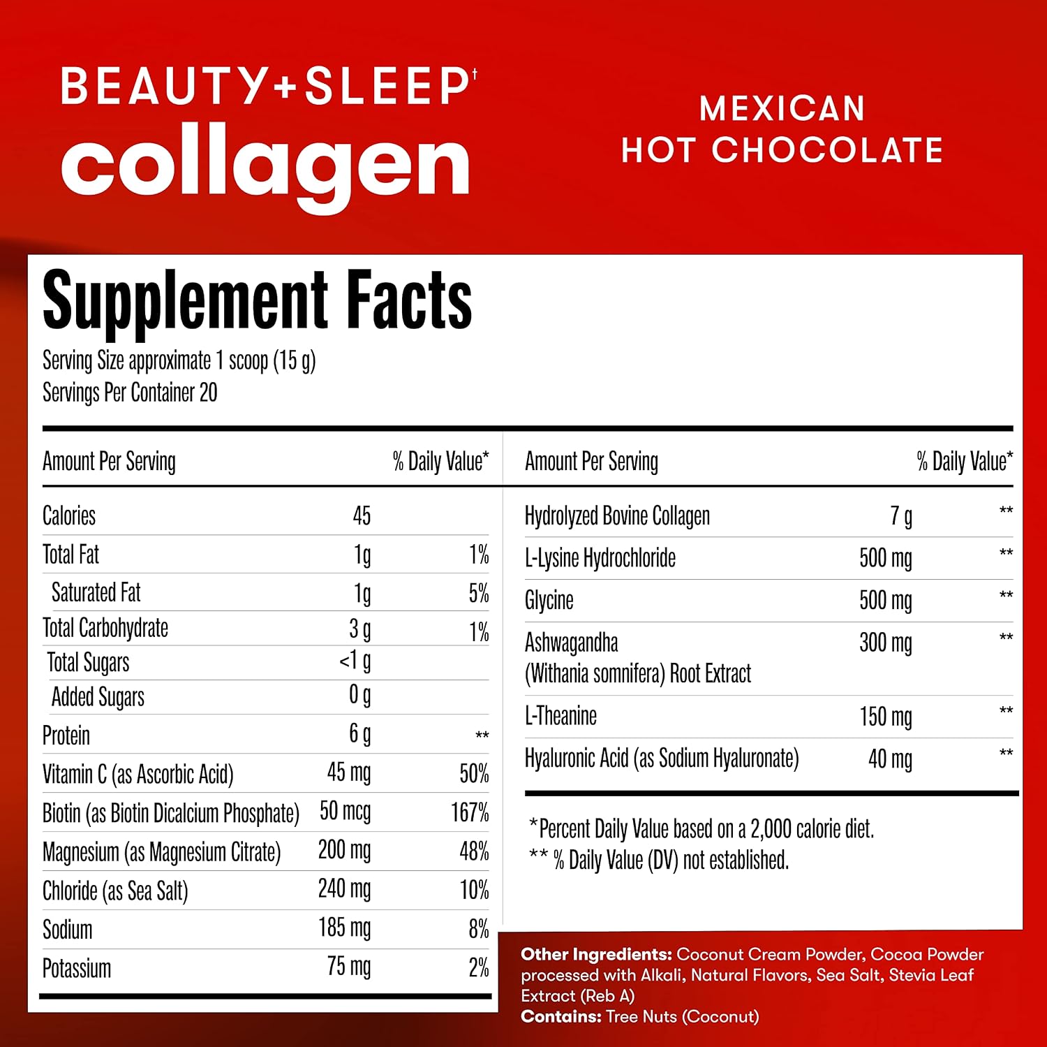Perfect Keto Beauty+Sleep Collagen Powder | Keto-Friendly Grassfed Collagen Peptides Protein Powder for Sleep and Stress Relief– Mexican Hot Chocolate