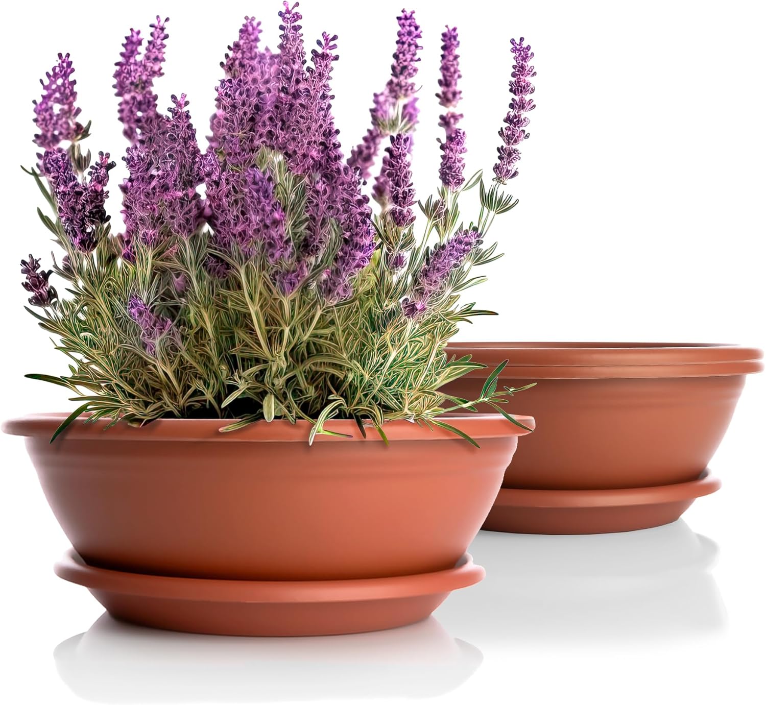 YARNOW 10er Set Pflanzuntersetzer Weiß - 18,5x18,5cm Quadratische Übertöpfe