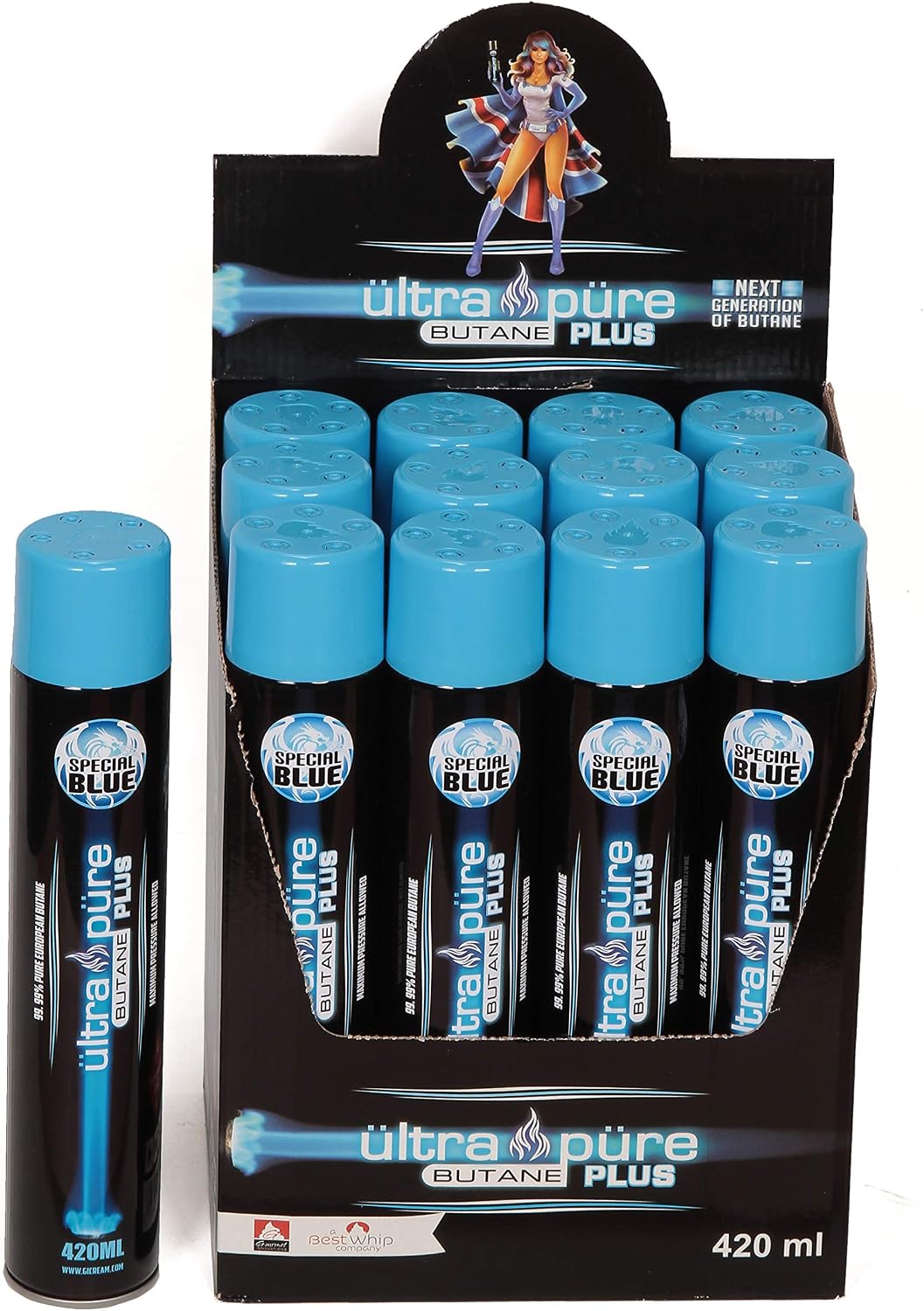 Ultra Pure Plus Different Quantity 420ml Butane - British European Refined Lighter Fuel Refill Gas - Maximum Pressure - Limited Edition 420ml Better Than 100ml 300ml 400ml