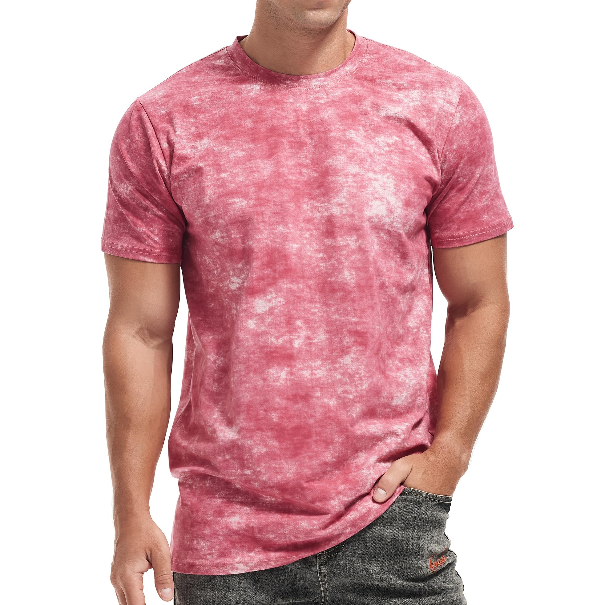 USALL Herren Sommer DruckT-Shirt 95% Baumwolle Casual Atmungsaktives Männer T-Shirt Kurzarm