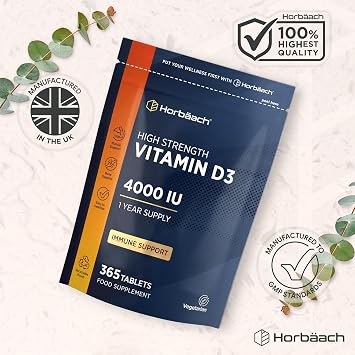 Vitamin D Tablets 4000iu - 1 Year Supply - 365 Easy to Swallow Tablets