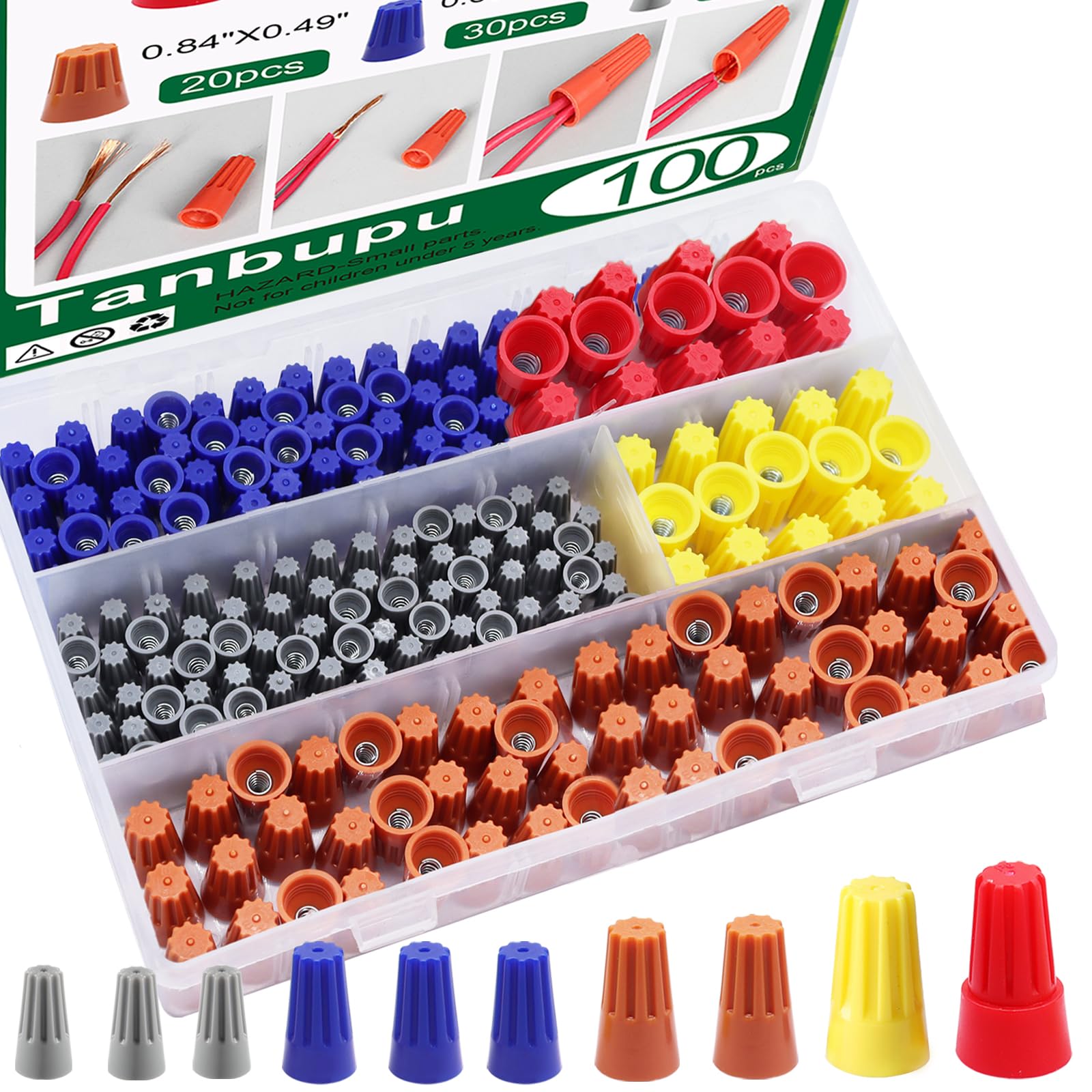 Connector Plug Insert Snapklik.com : Tanbupu 100PCS Electrical Wire Caps Wire Connectors Nuts ...