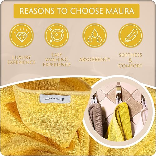 Miniatura 10 de Maura Basics - Juego de toallas de baño de alto rendimiento con lazo para colgar, tamaño estándar americano, suaves, duraderas, de larga duración y