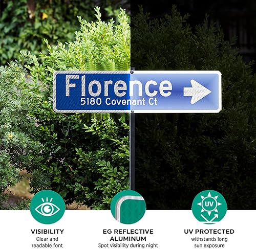 Vista 115 de Placa de dirección de metal personalizada, letreros de números para placa de pared de casa, letrero de dirección de nombre de calle, números de casa